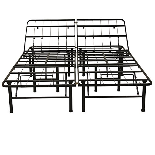 Classic Brands Black Adjustable Heavy Duty Metal 14-Inch Mattress Foundation Bed Frame