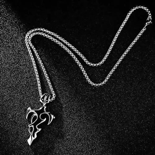 Image of Fashion Frill Silver Chain For Men Anti Turnish Stainless Steel Vintage Black Tribal Sword Pendant Chain For Men Boys Girls Love Gifts Mens Jewellery