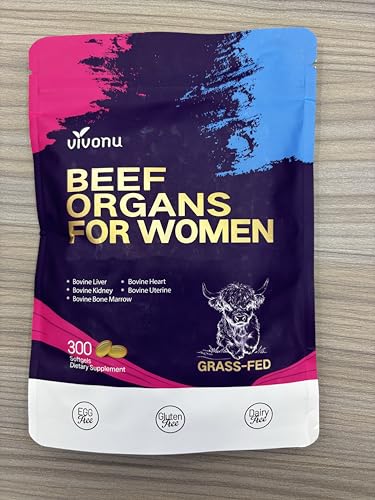 Image of VivoNu Beef Organ Supplement for Women, 400 Day Supply, 11000mg per Serving Beef Organs with Bovine Liver, Ovary, Uterus, Kidney, Heart, Bone & More, 100% Grass Fed, Balance Hormones, Energy
