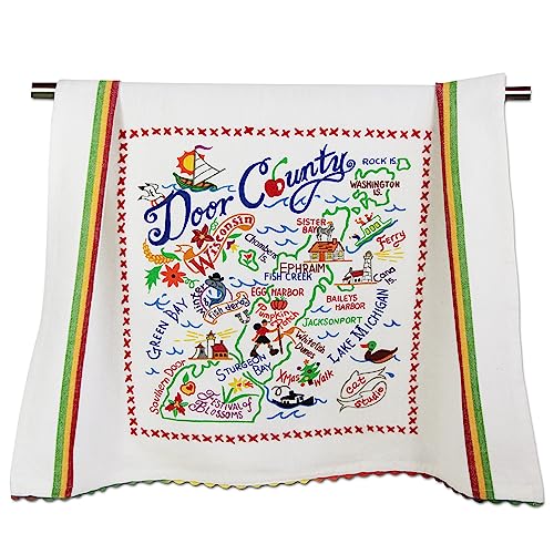Catstudio Door County Dish Towel, Travel Souvenir Kitchen & Tea Towel