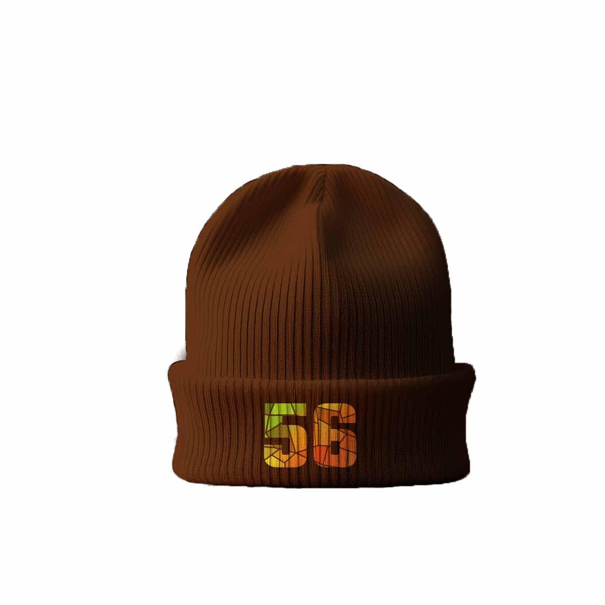 Bonnet à revers 56 Number marron en maille premium structurée - 4