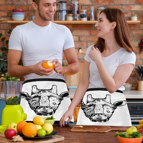 Tablier court de chef multicolore avec poches pour restaurant - 6