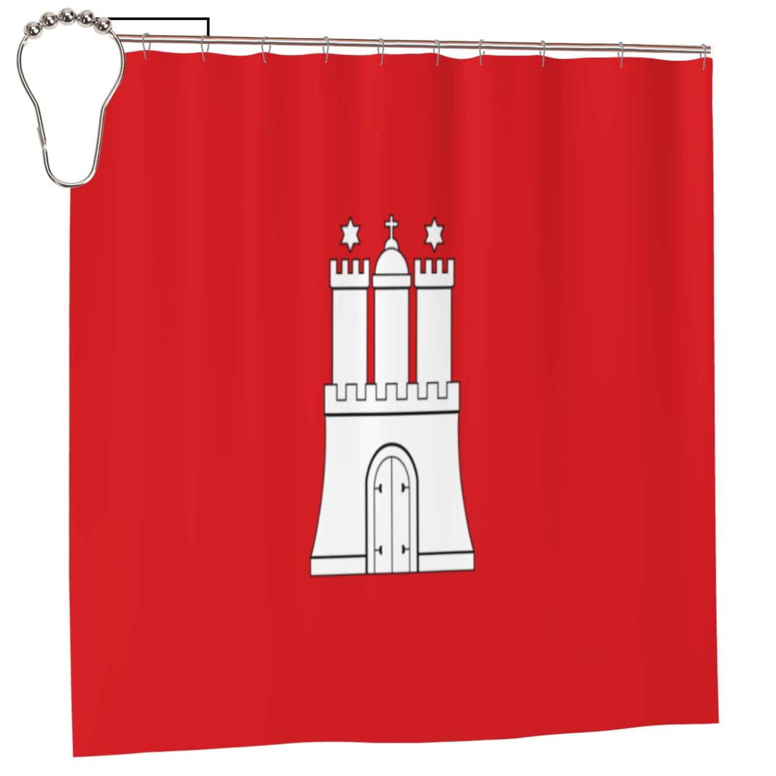 KLGRTJHK The Hamburg Flag Shower Curtain 72x72in Bathroom Curtain﻿
