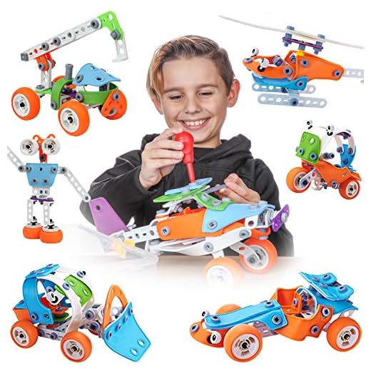 Toy Pal STEM Toys for 6-8 Year Old Boys Girls | 7 in 1 Engineering Building Set | 163 Pc Educational Construction Kit for Kids Ages 6-12 | Fun Birthday Gift