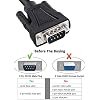 DTECH 1.5ft DB9 Serial Cable COM Port Male to Male RS232 Straight Through 9 Pin Data Cord (0.5 Meter, Black)