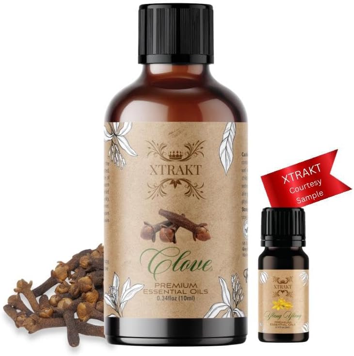 Aceite esencial de clavo puro, aceite de aromaterapia de grado terapéutico para bienestar y comodidad, 100% natural y destilado al vapor, 4 onzas