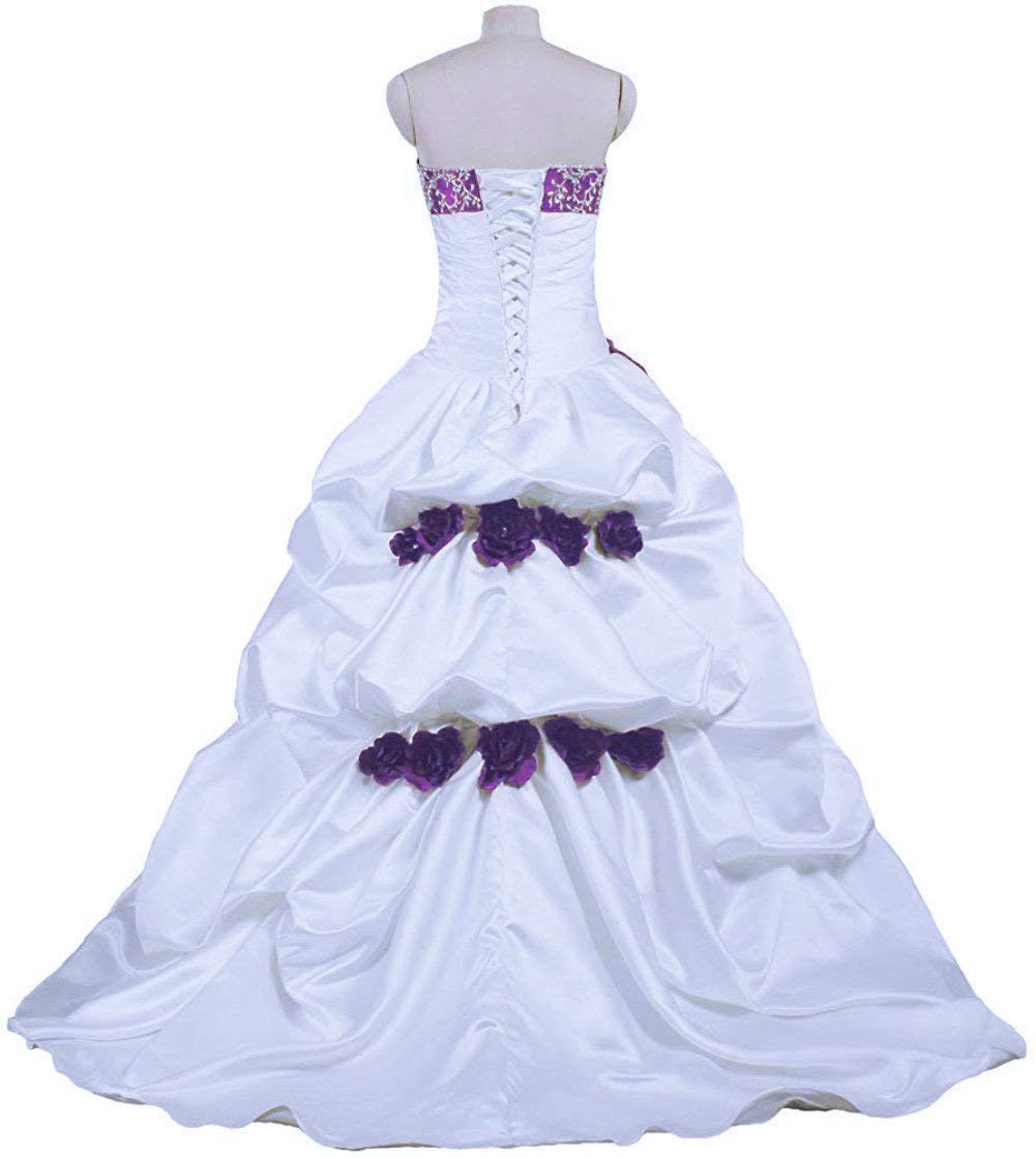 Élégant Bustier Broderie Robe de Mariée en Taffetas et Organza - A-Ligne Longue Nuptiale pour Femmes