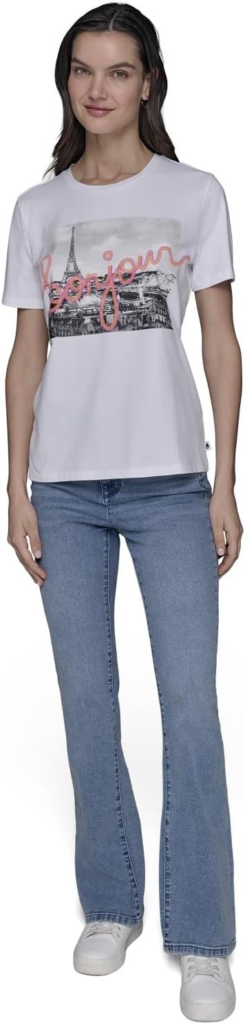 Karl Lagerfeld Womens Soft Everyday Logo Casual T-Shirt - Image 2
