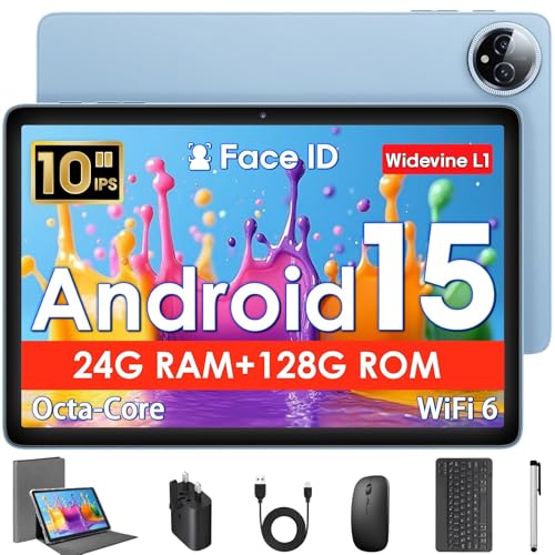 10�C���` Android 15 �^�u���b�g �L�[�{�[�h�t��10�C���`�^�u���b�g 24GB+128GB 1TB �g�� �I�N�^�R�A 2.4G/5G WiFi�A8000mAh�ABT5.4�AGPS�AWidevine L1�AIPS�^�b�`�X�N���[���A2in1�P�[�X�A