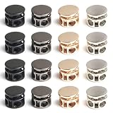 Teensery 40 Pcs Metal Cord Locks Double Hole Spring Cord End Toggle Stoppers Round Sliding Cord Fastener Buttons for Drawstrings Bags, Backpacks, Clothing, Shoelaces