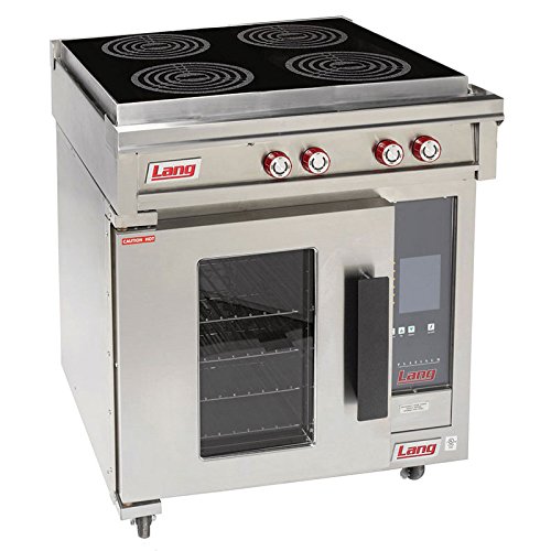 Lang RI30C-APA 30"W Electric Induction Range with (4) 8" Glass Induction Hobs and Convection Oven Base