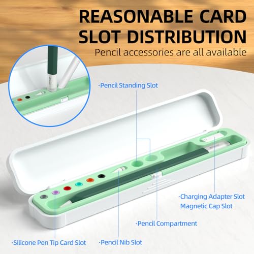 Image of AZF Hard PC&Silicone Magnetic case for Apple Pencil case(Apple Pencil Pro /2nd Gen /1st / (USB-C) and Samsung Galaxy S-Pen Series Pencil Protection Carrying Case. (Mint)