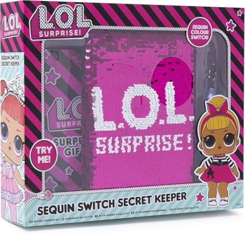 Online Street L.O.L. Surprise! Sequin Switch Secret Keeper Gift Set for Girls | Diary Set for Girls with Accessories | Sequin Diary Notebooks for Girls Gift Set