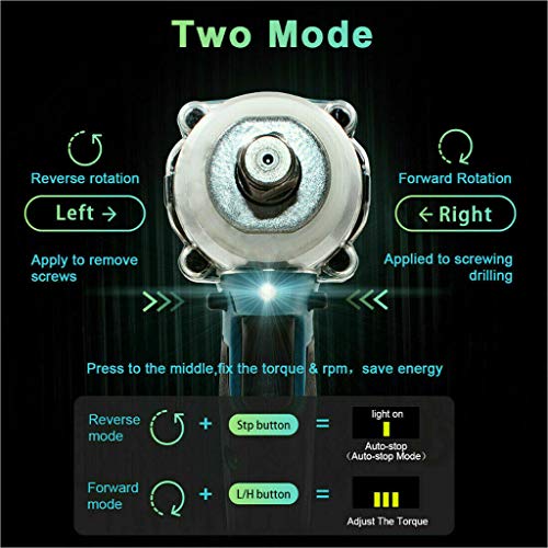 Yiyai 18V Akku-Schlagschrauber 1/2 Zoll Set mit 2 x Akku und EU Ladegerät, 420Nm, 4 Stecknüsse - 14/17/19/22mm, Vorwärts/Rückwärts Drehschlagschrauber mit Koffer – Bild 4