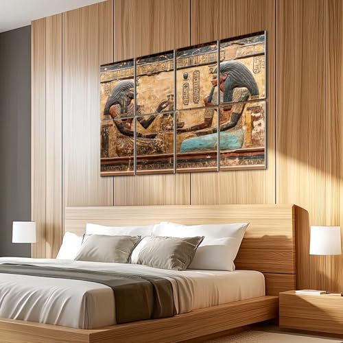 8 Paneles Acústicos Decorativos Absorbentes de Sonido de Mural Egipcio Antiguo 48"x32" Pack de 8 miniatura 5