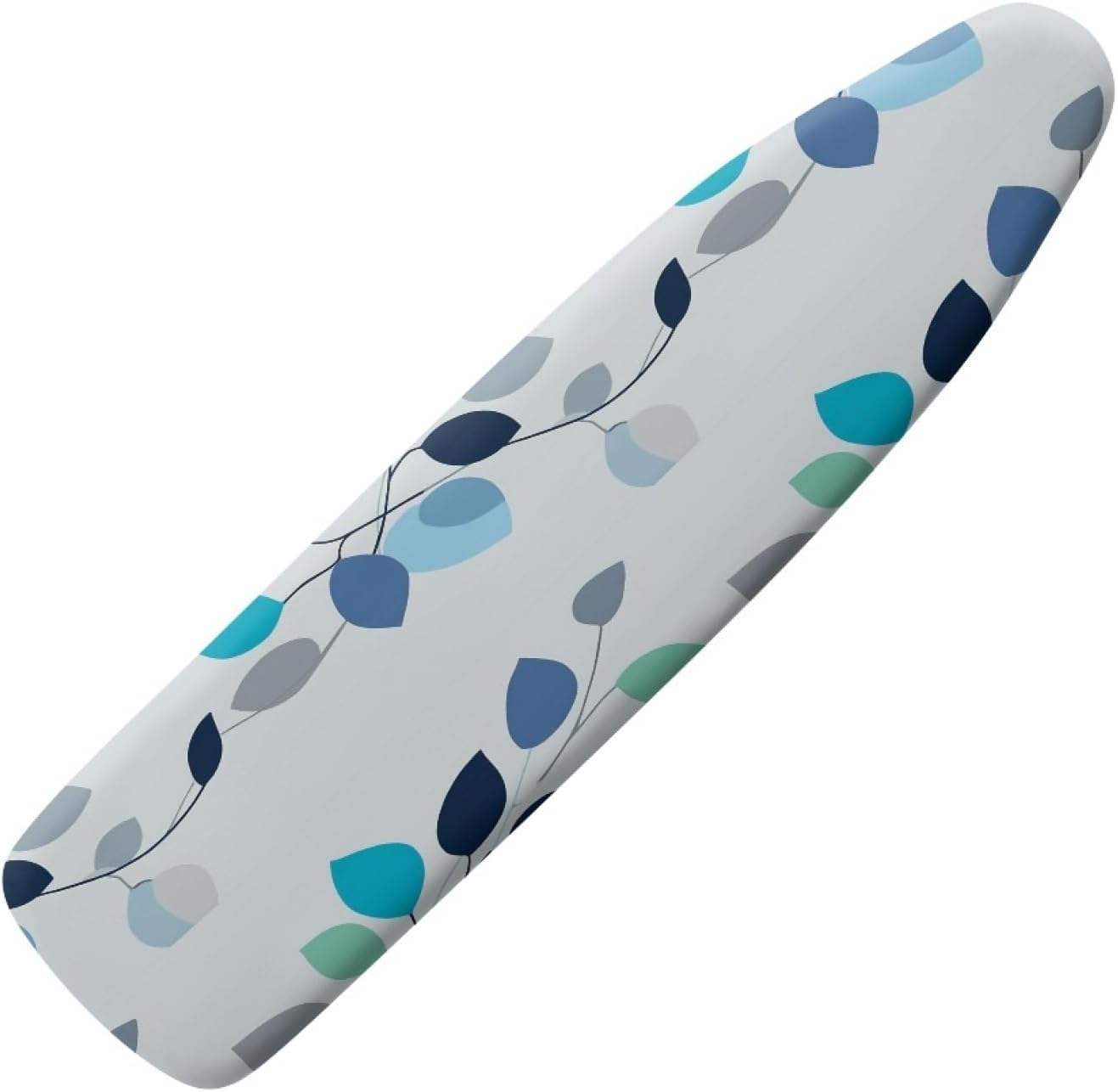 Iron Board Cover with Padding Standard Size Blue Gray Leaves Padded Ironing Board Covers 15x54 Heat Reflective Extra Thick Wide Non Stick Scorch and Stain Resistant Heatproof