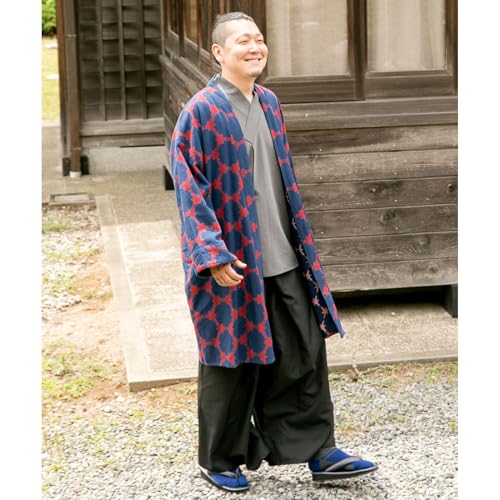 [倭物や Kaya] Sorai Kimono Haori - Men's Japanese Overgarment/Japanese Formal Cardigan 7IA-9321 Yukiwa Navy2