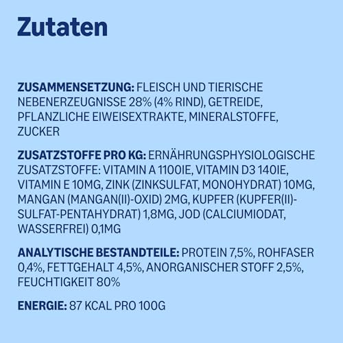 by Amazon Hundefutter, nass, Dose, Stücke mit Rind in Sauce, 6 x 1,24 kg