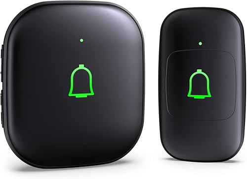 Doorkit - Timbre inalámbrico IP66 impermeable de 1000 pies con 32 timbres de 115 dB, 7 niveles de volumen, modo de silencio y flash LED, timbre