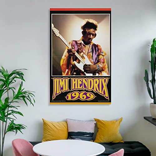 Flowerwine Jimi Singer Hendrix Poster Canvas Wall Art Room Decor Picture For Bedroom Office Bar And Dormitory 08X12Inch(20X30Cm) #TOP5