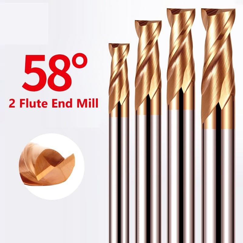 1/5/10 piezas HRC58 2 flautas for cortar aluminio, madera y cobre, fresadora CNC, broca espiral de acero tungsteno, fresa carburo, metal(5 PCS,18X70X18X150)
