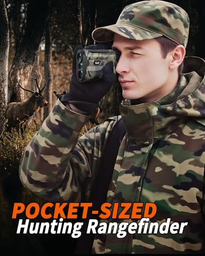 Image of WOSPORTS Hunting Rangefinder, Range Finder for Hunter with Bow Hunting Mode /Distance /Angle /Speed /Scan Multi Functional, 6X Magnification, 1200-Yard