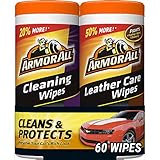 Armor All Car Cleaning and Leather Wipes - Interior Cleaner for Cars & Truck & Motorcycle, 30 Count (Pack of 2), 18781
