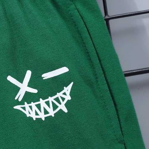 Image of Kids Boys Summer 2PCS Outfits Sleeveless Hooded Loose Casual Top Shirt and Elastic High Waist Sports Short Pant Set