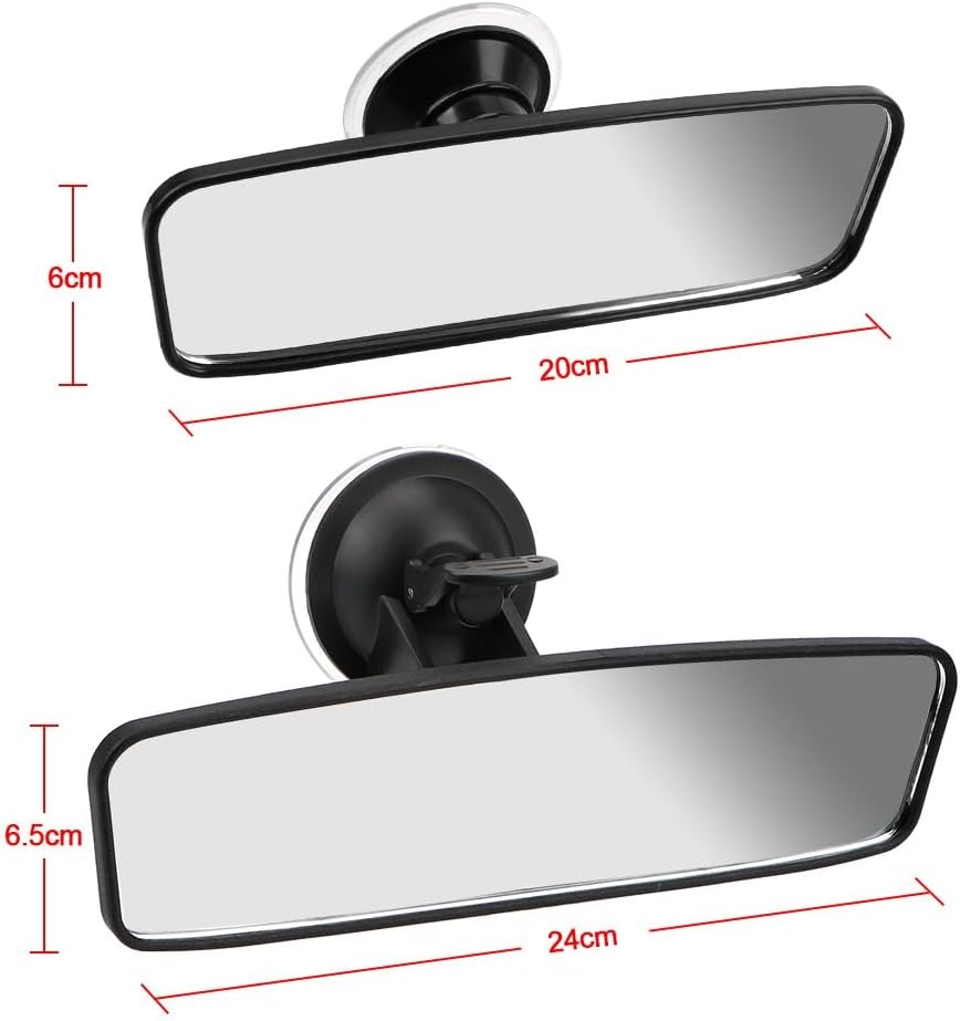 Interior Rearview Mirror 360° Rotates Car Rear Mirror Wide-Angle Rearview Mirror Car-Styling Interior Adjustable Suction Cup