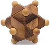 Neutrino: Handmade & Organic Wooden Star Puzzle for Adults from SiamMandalay with SM Gift Box(Pictured)