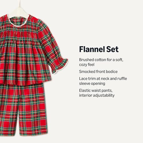 Image of Amazon Essentials x Sofia Grainge Toddler and Baby Girls' Long Sleeve Flannel Set