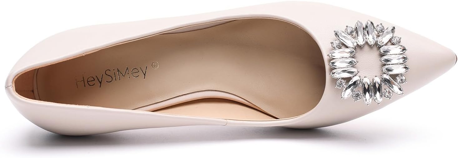 Stiletto Pumps for Women Genuine Leather Pointy Toe Kitten Heels Elegant Gorgeous Closed Toe Slip On Solid Low Heel for Business Casual Ladies Wedding Dress Shoes - Image 6