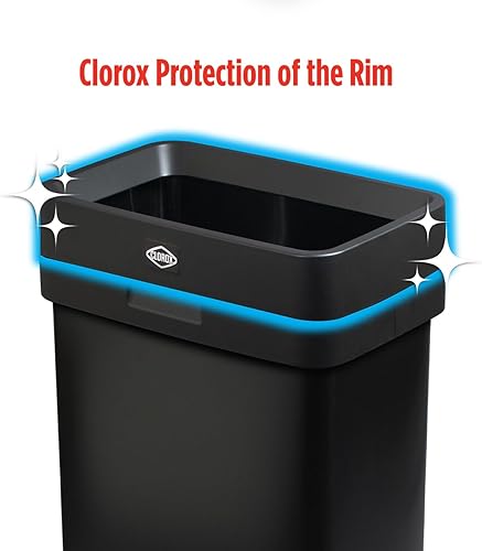 Miniatura 13 de Clorox Cubo de basura delgado y abierto, cesta de basura de metal pequeña de 2.6 galones (10 litros) con cubo extraíble para espacios estrechos