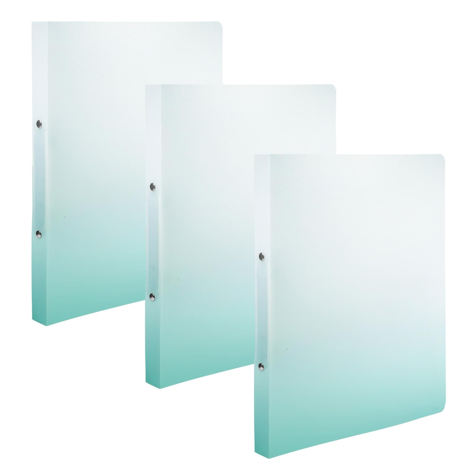 Idena 90380 Ring Binder A4 Plastic Pack of 3 Folders in White and Petrol with 25 mm Spine Width and 2-Ring Mechanism