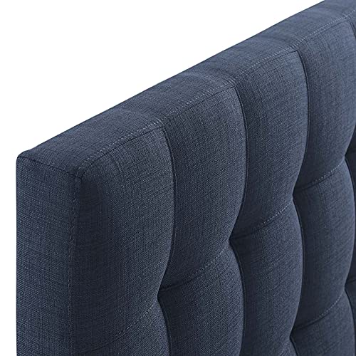 Image of Modway Lily Tufted Linen Fabric Upholstered King Headboard in Navy