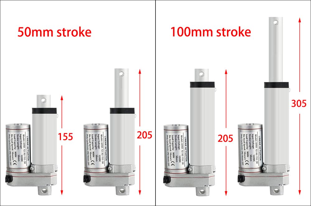 Synchroniczny siłownik liniowy, 1 sterowanie 2 50mm 100mm 150mm 200mm 300mm 400mm skok silnik do drzwi okna, Ciężki obowiązek(350mm stroke,1500N 4mm s)