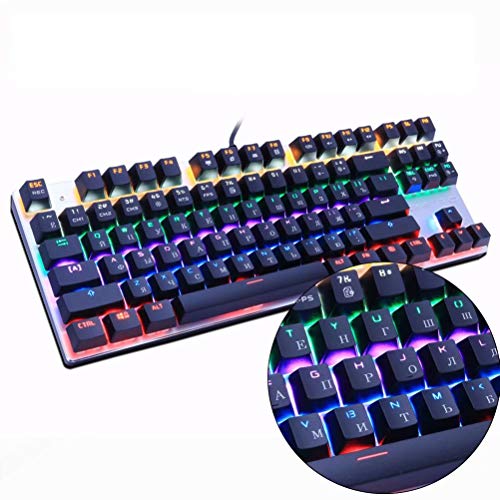 Clavier de jeu mécanique commutateur bleu 87 touches pour une frappe précise