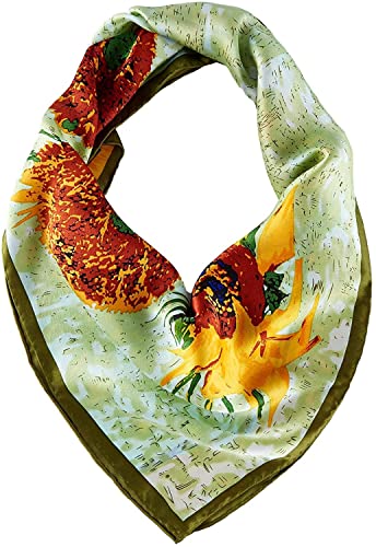 Pañuelo de seda de Van Gogh y corbata elegante de 90x90 2