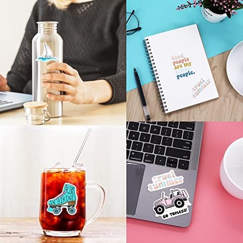 cobee Beach Theme Stickers, 100 Pieces Waterproof Vinyl Stickers Water Bottle Decals Beach Surfing Stickers DIY Decorative Stickers for Water Bottle Hydro Flask Laptop Luggage Car Bike Bicycle (B)