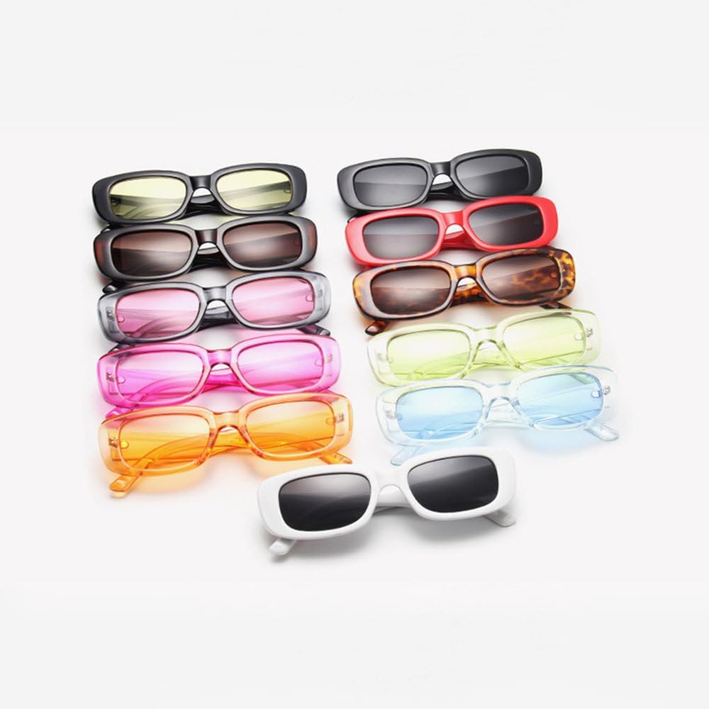 Vintage Rectangle Sunglasses Women Fashion Ocean Film Shades Men UV400