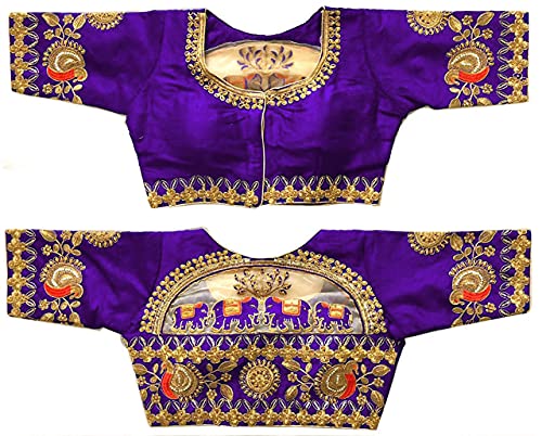 Image of Pujia Mills women's embroidery handwork design bridal blouse
