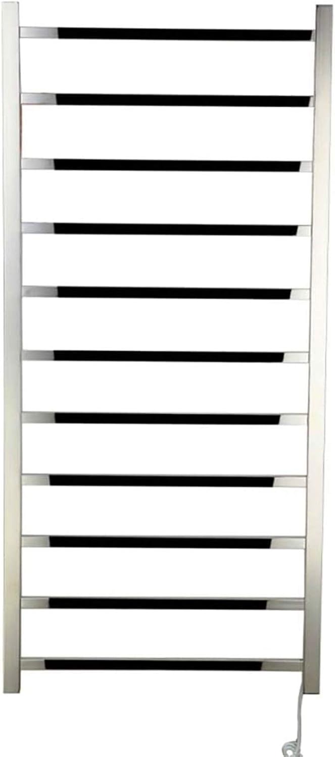 Towel Warmer, Electric Heated Towel Rail, Wall Mounted 304 Stainless Steel Heated Towel Warmer,11 Bars Radiant Square Towel Warmer and Drying Rack, for Bathroom,Plugin,Bath (