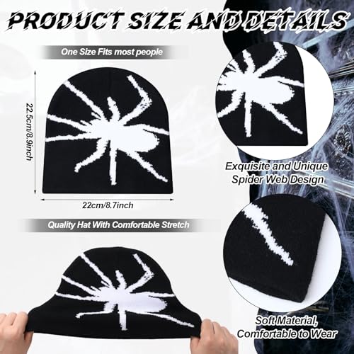 Image of Ramede 4 Pcs Y2k Beanie - Double Sided Graphic Beanies for Men and Women, Acrylic Knitted Y2k Hats Accessories