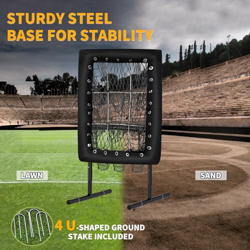 THWTGH 9 Hole Pitching Net Baseball Pitching Target with Strike Zone Pockets, Height Adjustable Softball Baseball Training Equipment for Hitting and Pitching, Black
