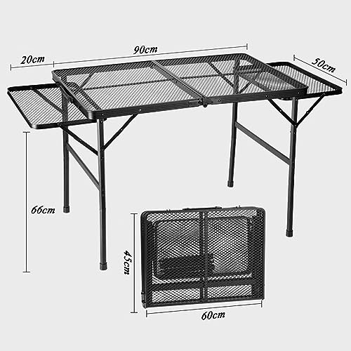 Table de camping pliante avec bureau en maille stable pour sol mou - 4