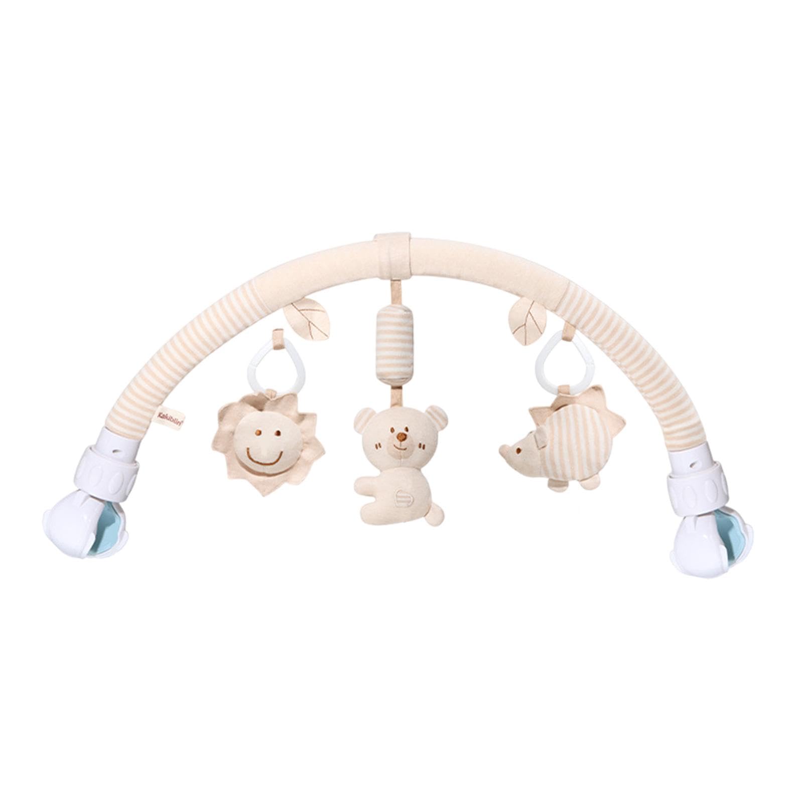 Mobile pour Poussette avec Hochet, Jouets Suspendus, Arche Sensorielle et D'activités En PP et Coton pour Lit, ours