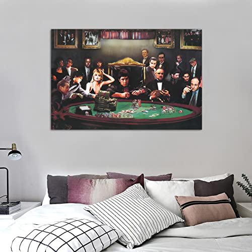 Bzo Gangster Casino Scarface Godfather Goodfellas Canvas Art Poster And Wall Art Picture Print Modern Family Bedroom Decor Posters 16X24Inch(40X60Cm) #TOP6