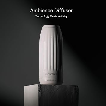 AromaTech Ambience Scent Diffuser for Essential Oil Blends & Fragrances Waterless Scent Machine w/Bluetooth for Home, Bathroom Boutiques, Hotel, Spa Charcoal