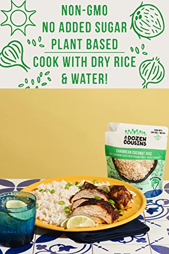 A Dozen Cousins Rice Seasoning Sauce Packets - Season And Prepare Your Own Rice Dishes - 10 Pack - Caribbean Coconut Rice - 4 Oz Packet #TOP4