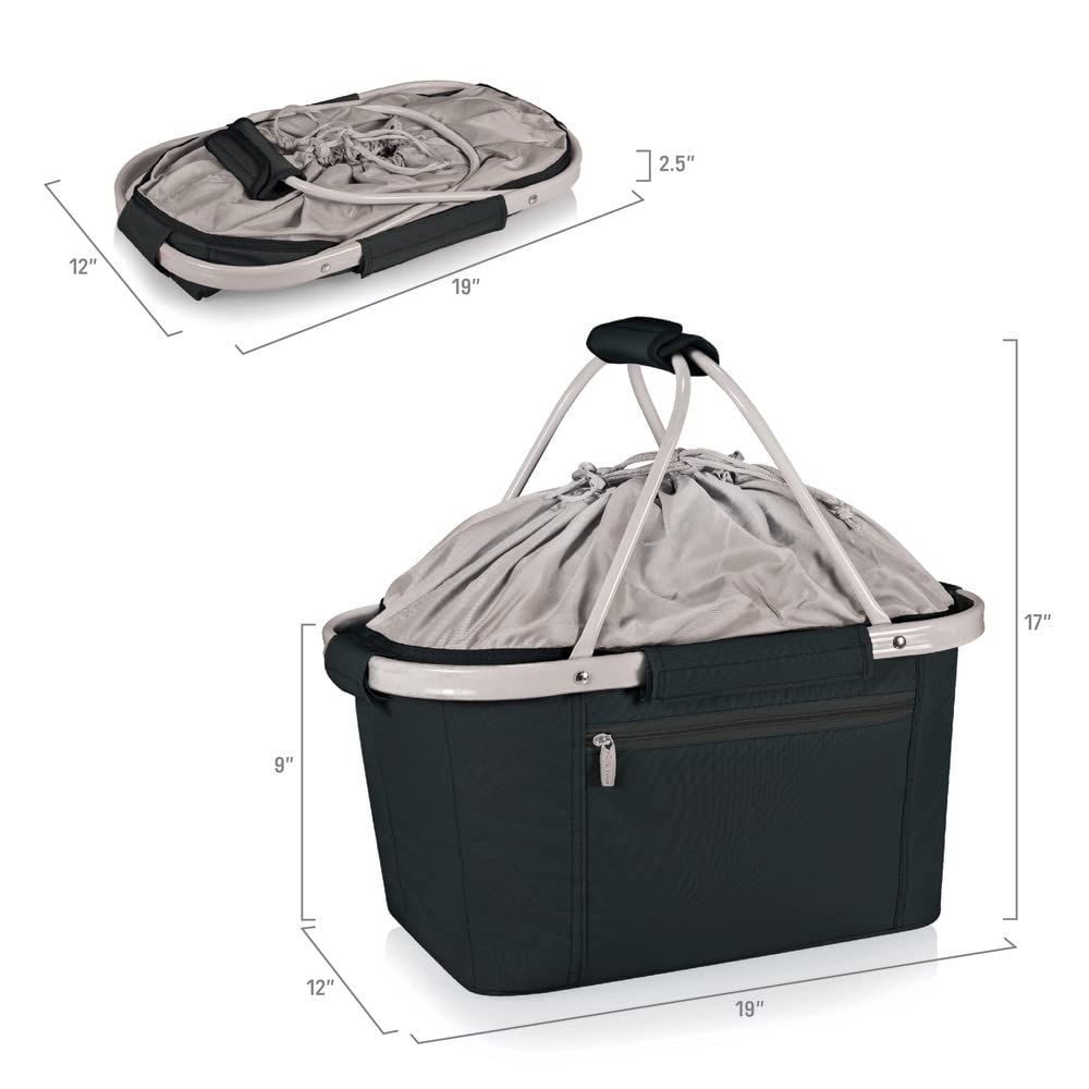 PICNIC TIME Black Pittsburgh Steelers Metro Basket Collapsible Tote